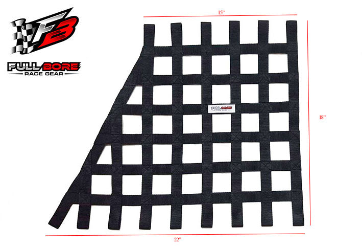 15" x 18" Angled FULL BORE Race Gear SFI 27.1 Window Net