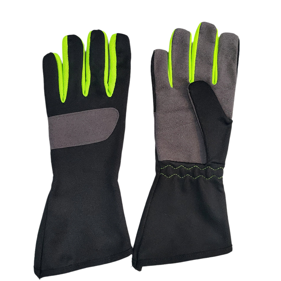 (fluro yellow) Go Kart gloves Adult