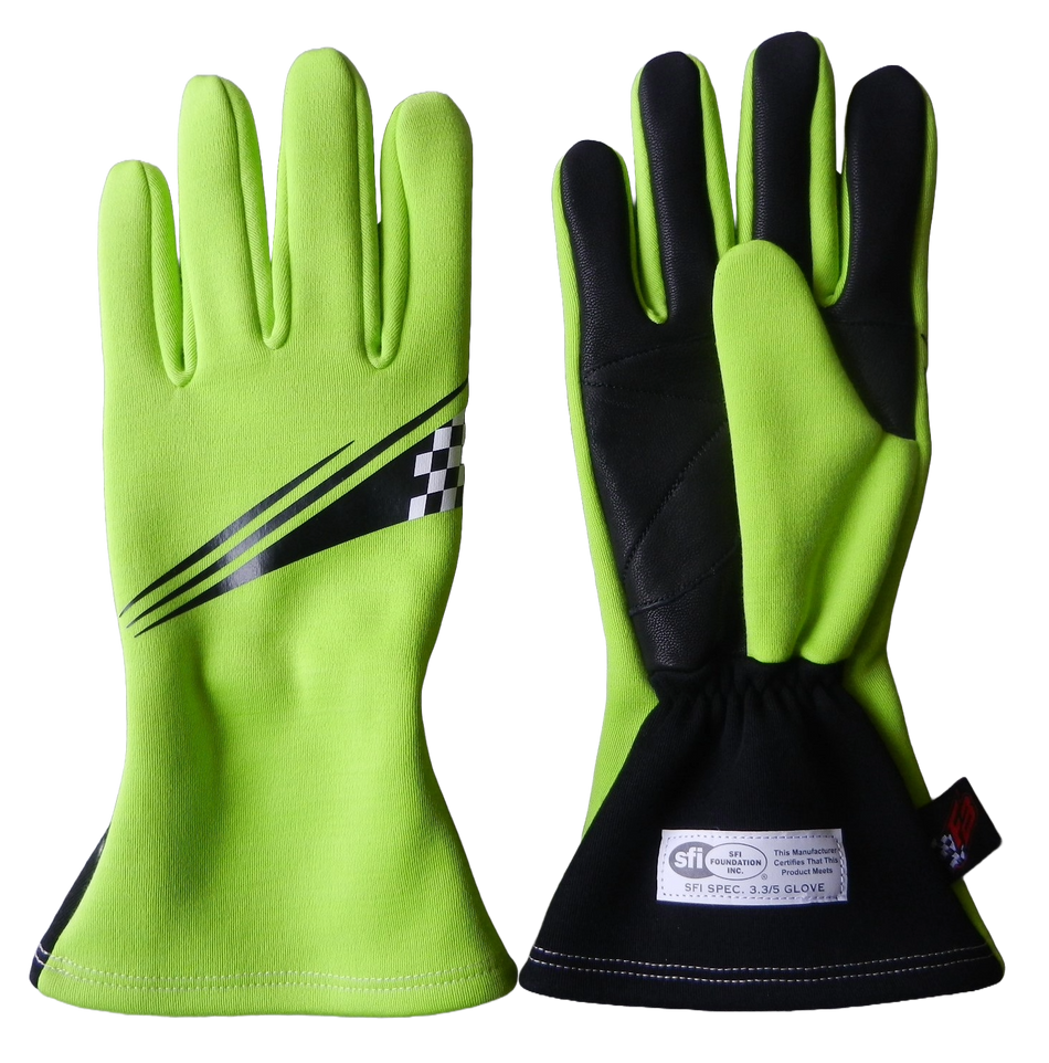 T-III  Green Race Gloves SFI