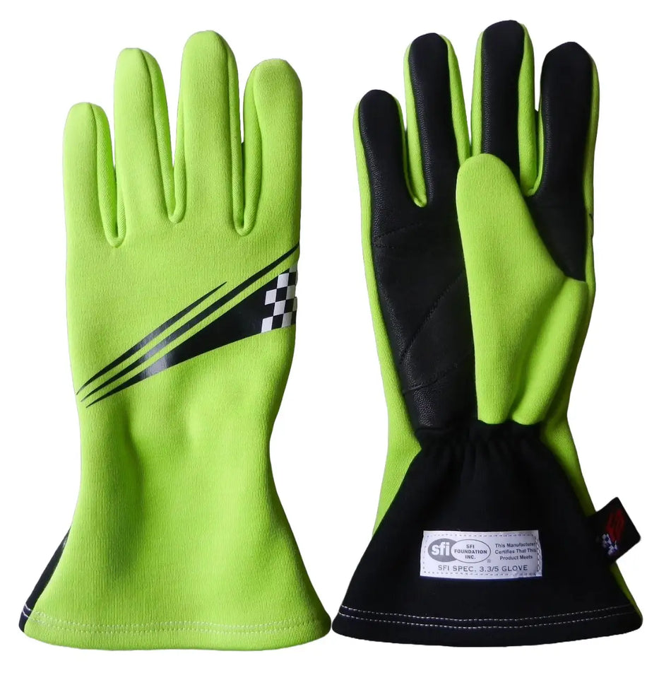 T-III  Green Race Gloves SFI