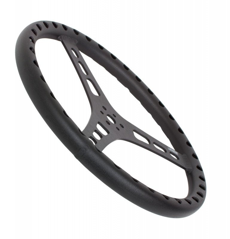 Joe's Racing 13in LW Flat Steering Wheel Black Aluminum