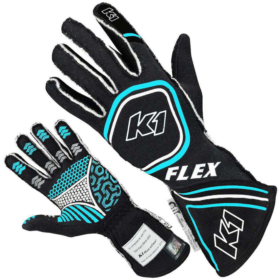 Glove Flex Black / Flo Blue SFI / FIA