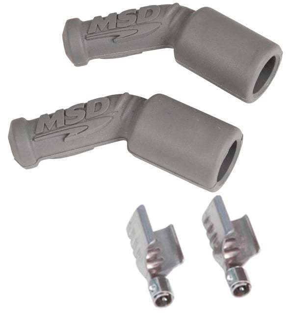 MSD 45 Degree Plug Boots & Terminals - LS1 2-Pack