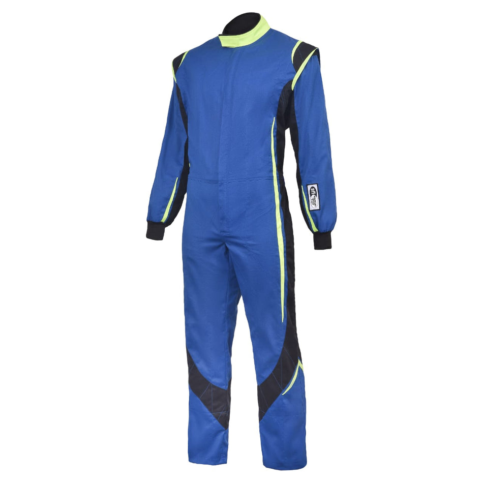Blue/Fluro Yellow- SJ15- FULL BORE SFI 3.2a/1 Single Layer Race Suit