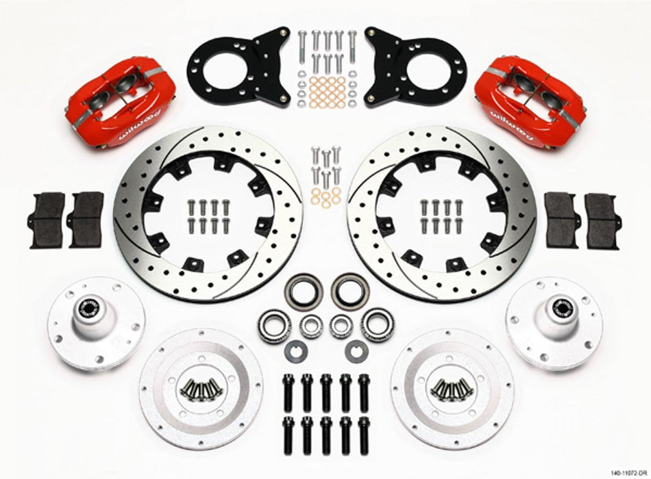 WILWOOD Front Disc Brake Kit Red HD 65-69 Mustang