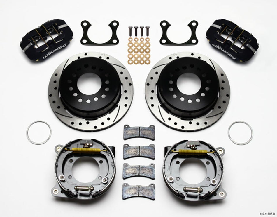 WILWOOD Rear Disc Brake Kit Big Ford Drilled w/Park Brk