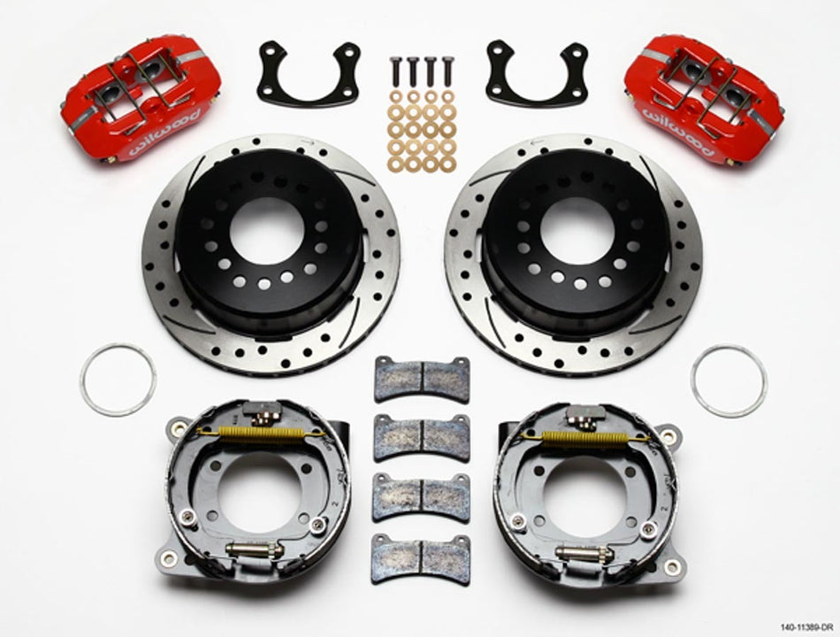 WILWOOD Rear Disc Brake Kit Big Ford Red Caliper Drilled