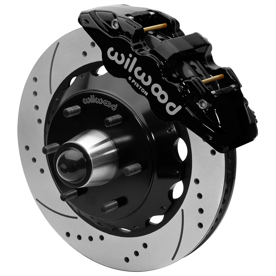 WILWOOD Front Brake Kit C10 6Lug AERO6 14in Drilled Blk