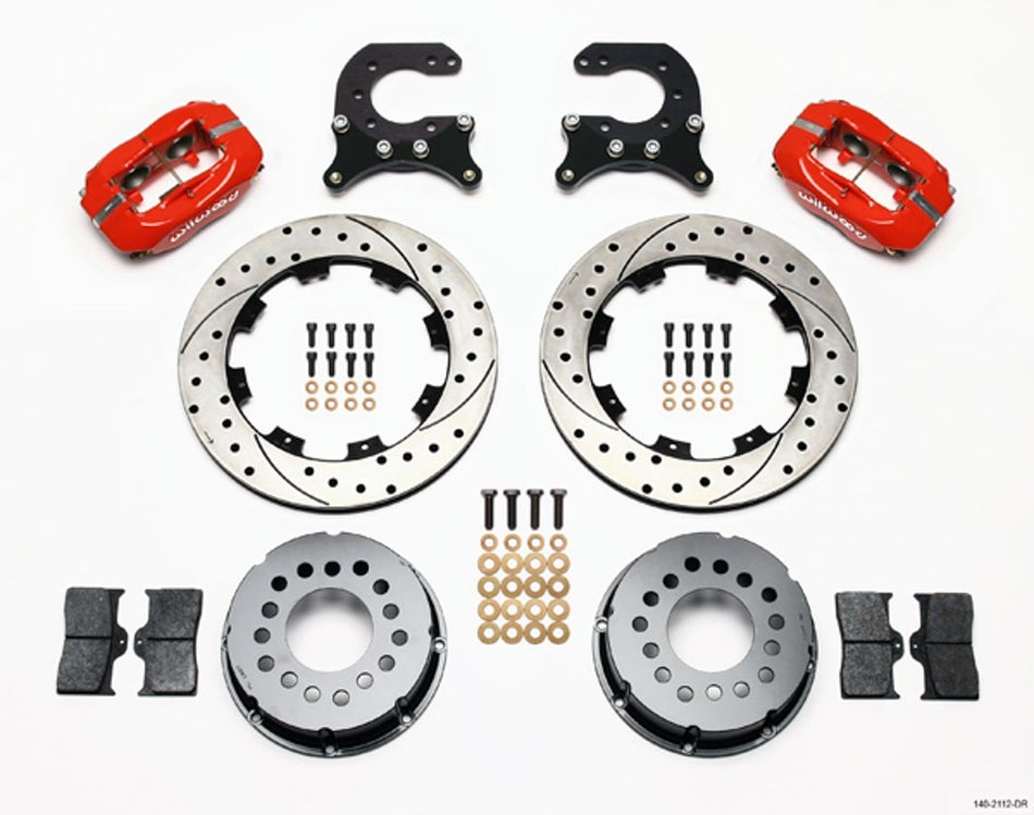 WILWOOD Brake Kit Rear Chevy 12- Bolt Billet Caliper Red