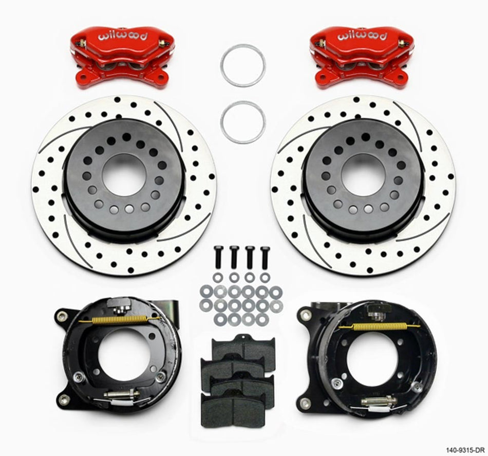 WILWOOD Brake Kit Rear GM 12 Bolt Drilled Red