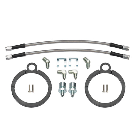 WILWOOD Flexline Kit 12in 3/8-24 to 90 Deg Clamp-On Tab