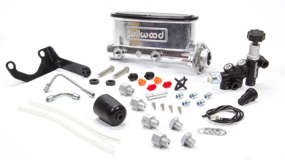 WILWOOD Alum Tandem M/C Kit w/ Brkt & Prop Valve 1in