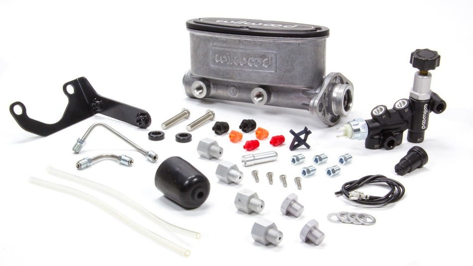 WILWOOD Alum Tandem M/C Kit w/ Brkt & Prop Valve 1in