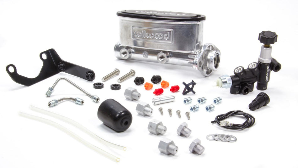 WILWOOD Alum Tandem M/C Kit w/ Brkt & Prop Valve 1.12in