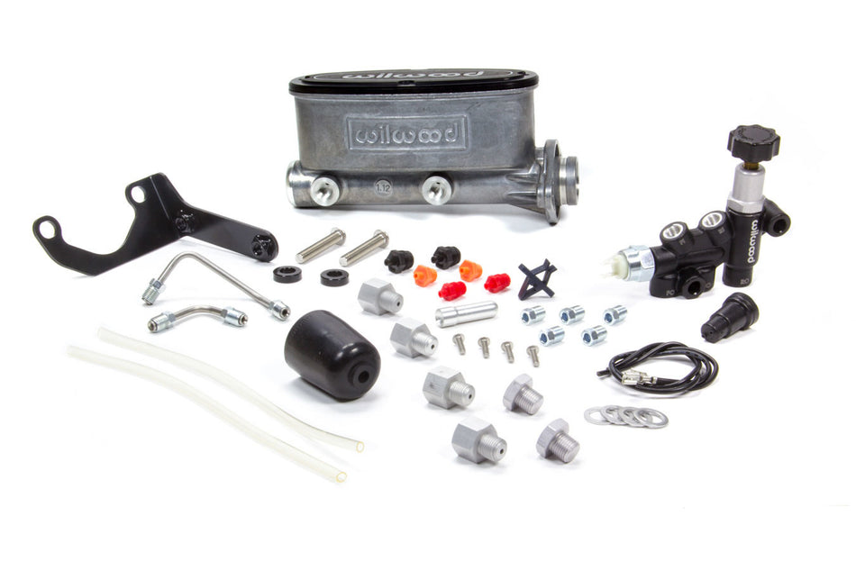 WILWOOD Alum Tandem M/C Kit w/ Brkt & Prop Valve 1.12in