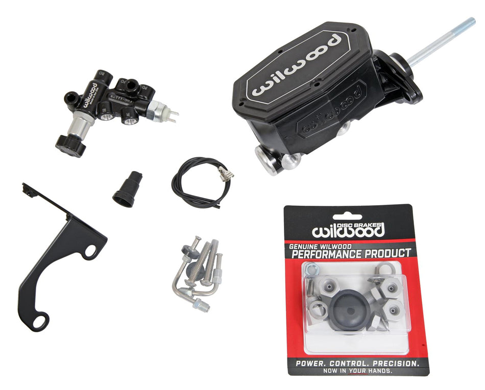 WILWOOD Alum. Tandem M/C Kit w. Brkt Prop Valve 15/16in